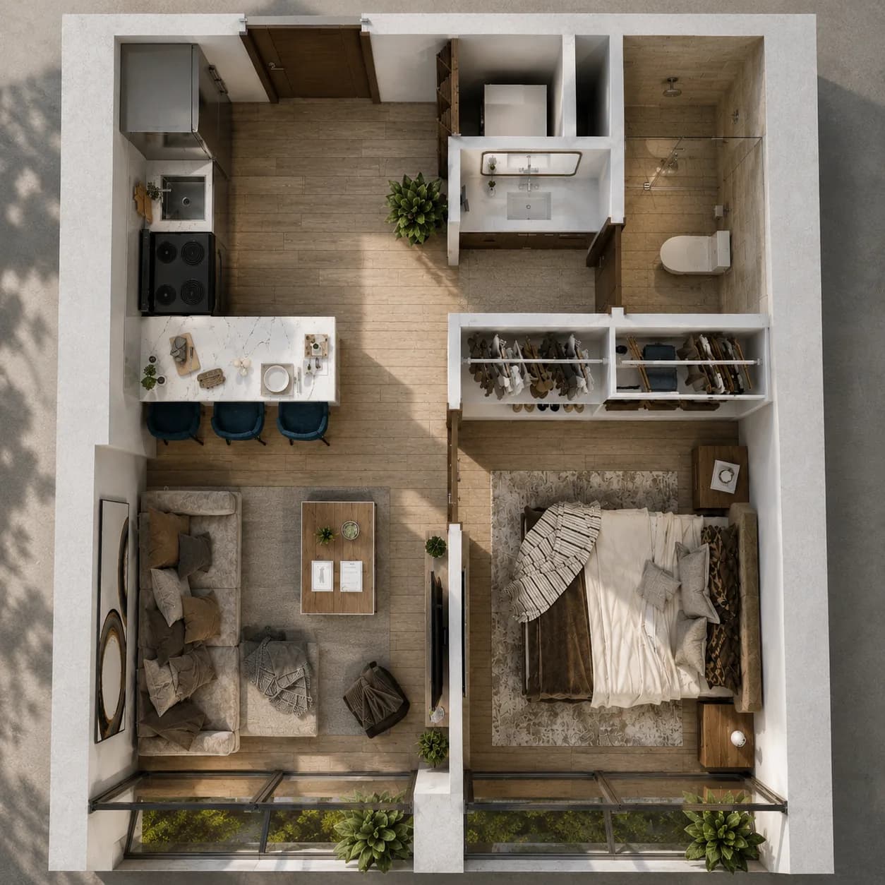 Apartamento de 1 habitación con balcón y doce amenidades — Antari 14, zona 14 — foto 3